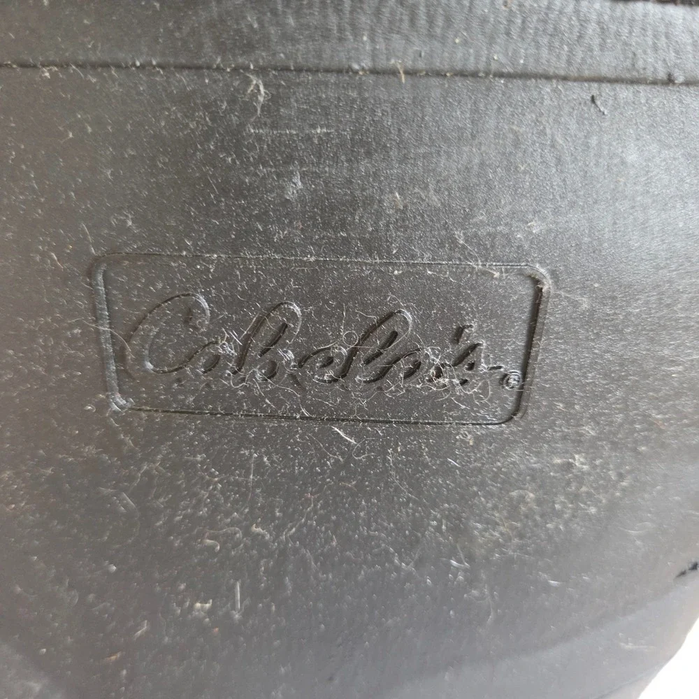Cabelas Mens Black Rubber Waterproof Hunting Rain Boots Size 11 Tall Drawstring